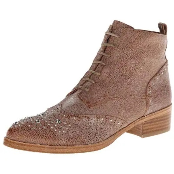 Donald J Pliner Nickki studded ankle riding boots lace up boots size 6 - Picture 1 of 10